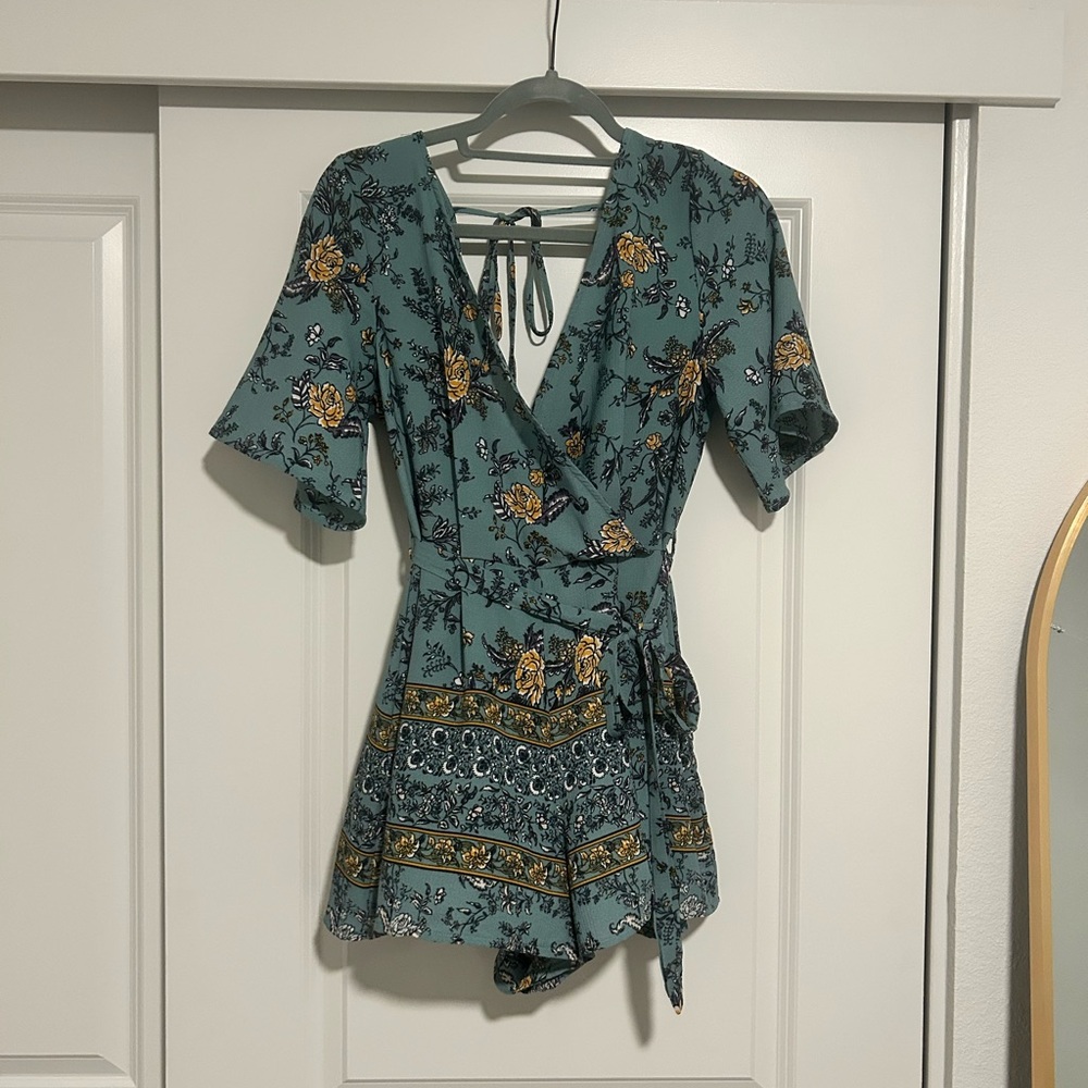Blue Rain Teal Floral Dress